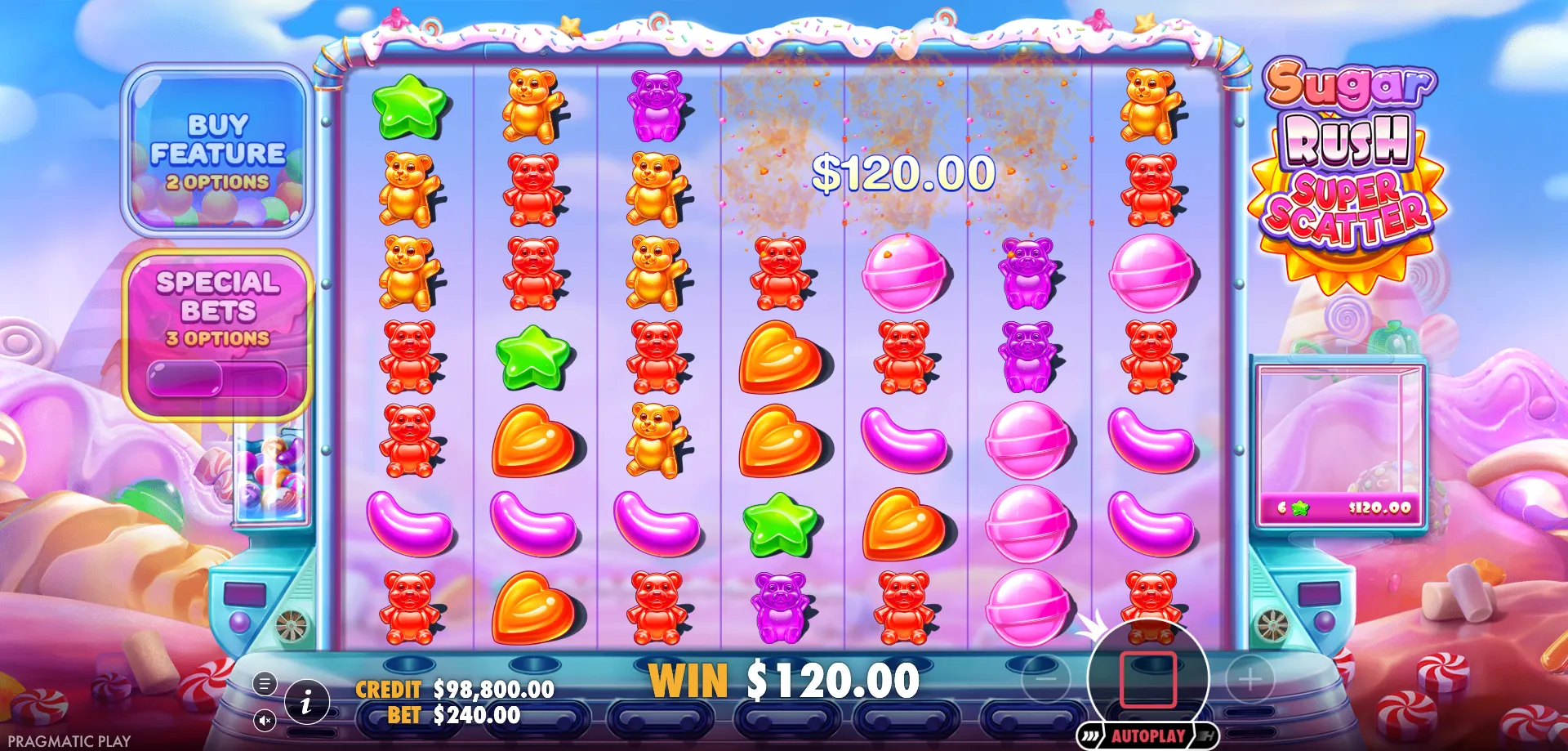 D'Alembert &mdash; sugar rush super scatter demo