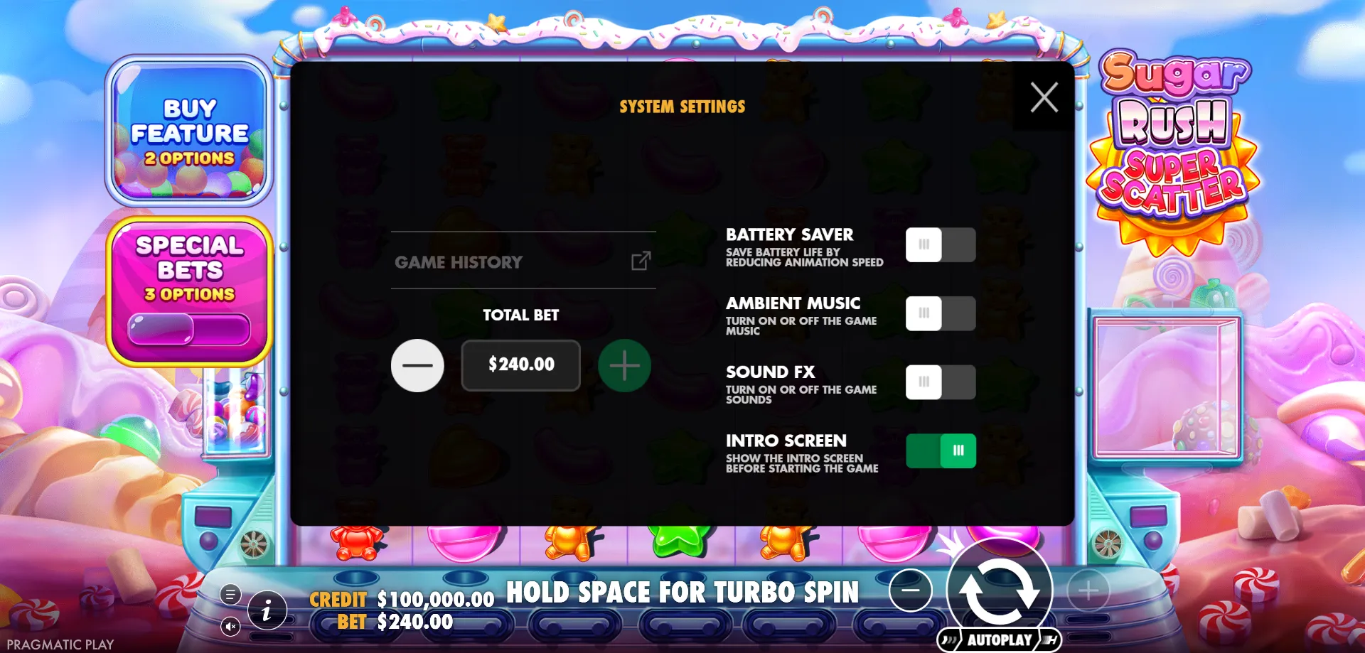 Double-or-Nothing &mdash; sugar rush super scatter demo